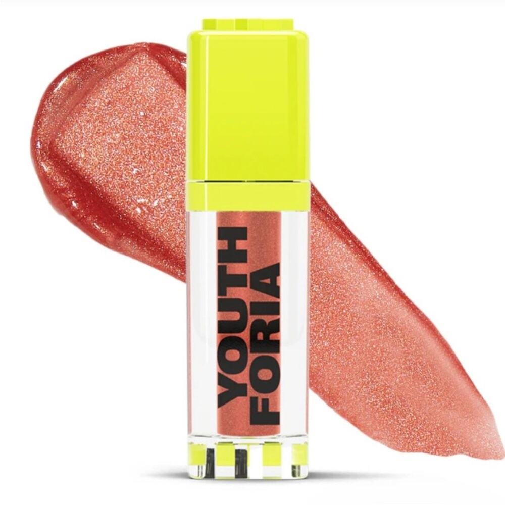 NEW SEPHORA Youth Foria Dewy Gloss Play With Fire Bronze Pink Glitter Lip Stick